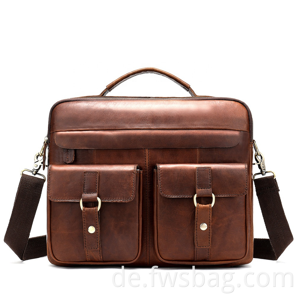 Factory Price Oem Office Business Real Leather Handbag Vintage Briefcase Laptop Bag For Men1